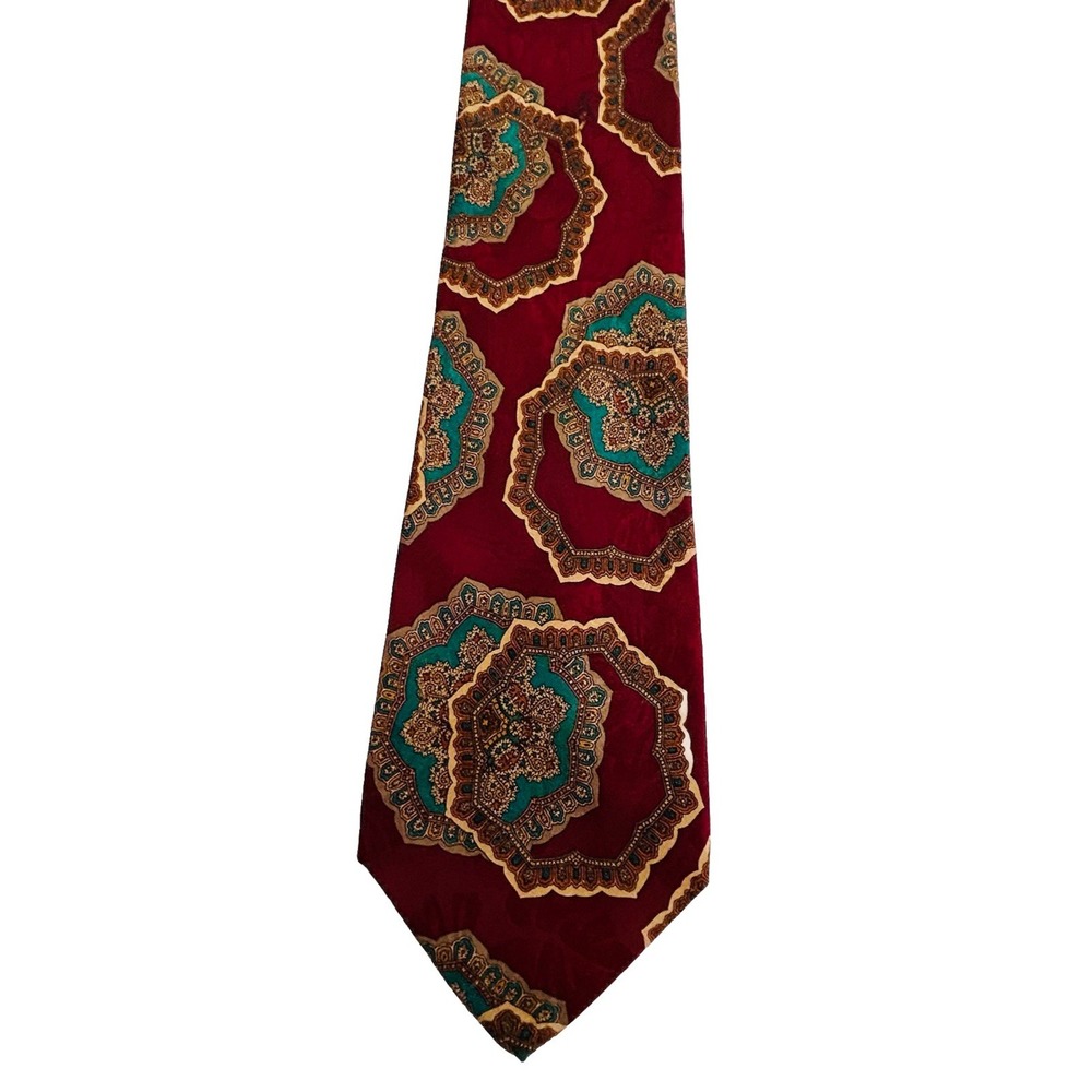 Hand-Sewn in Italy for Nordstrom Silk Mens Tie Abstract Design 3.75"x59" Vintage